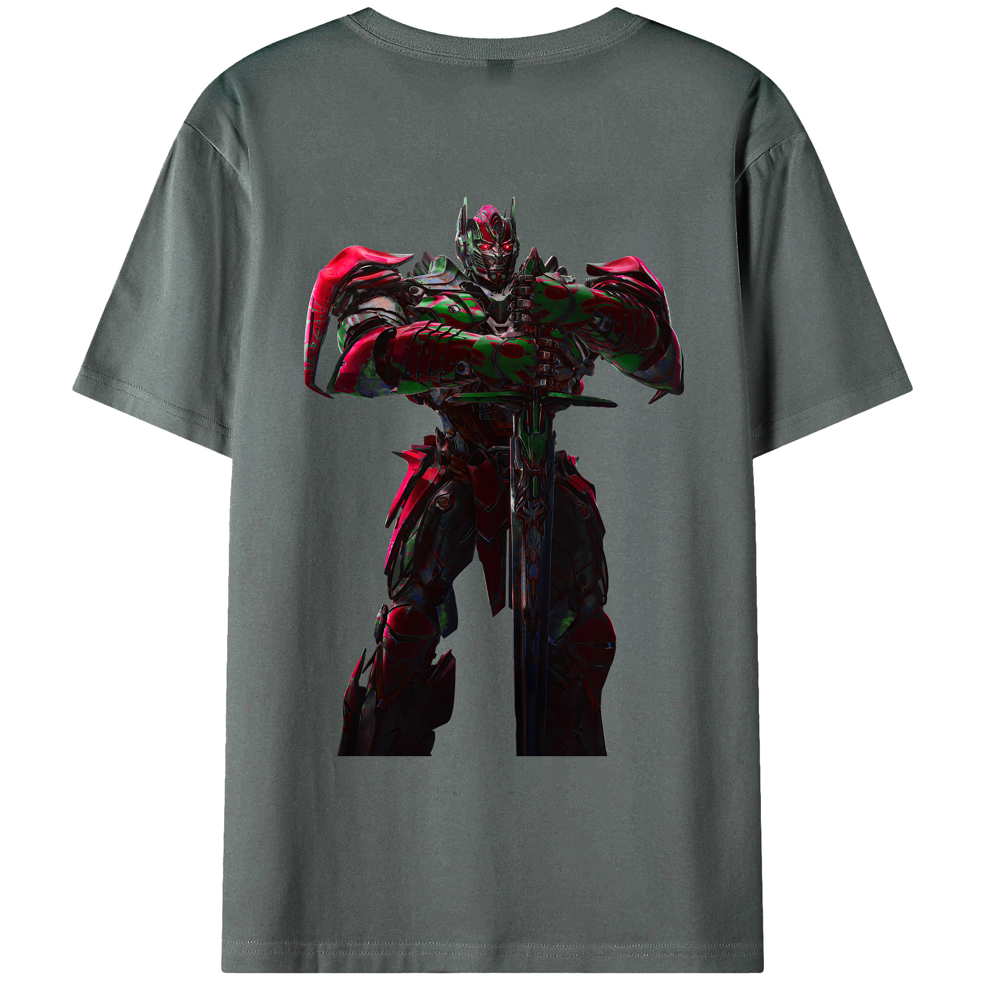 （画像用） Transformers トランスフォーマー 綿100％ メンズ半袖Tシャツ（バックプリント） 通気性